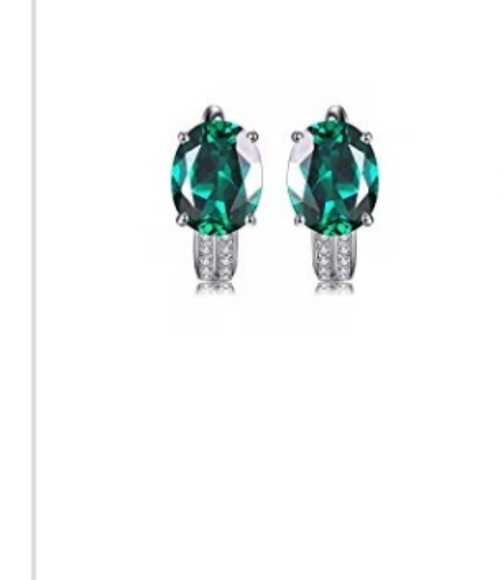 Beautiful Sterling silver Emerald earrings NIB - Picture 2 of 8